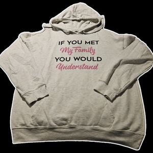 Wound Up Gray Hoodie with Pink and Black Text